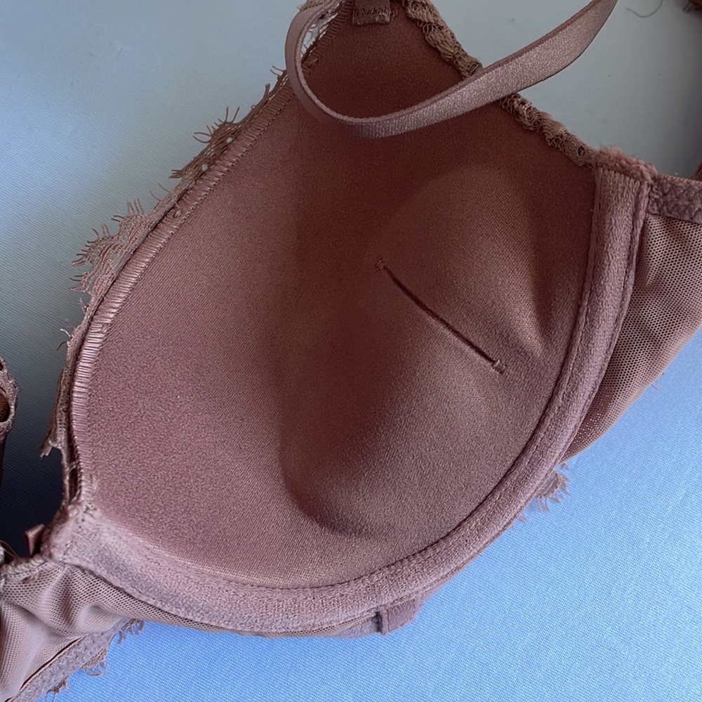 Dusty Rose Pink Aerie Bra 34A Plunge Push Up . - Picture 6 of 8
